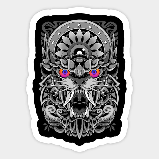 Angry Tiger Sticker by GODZILLARGE